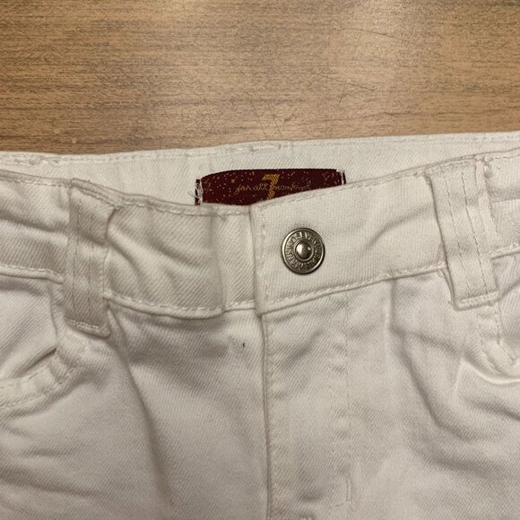 NWOT Seven for all Mankind White Kids Jeans Size 4 Adjustable button waist - Picture 3 of 8